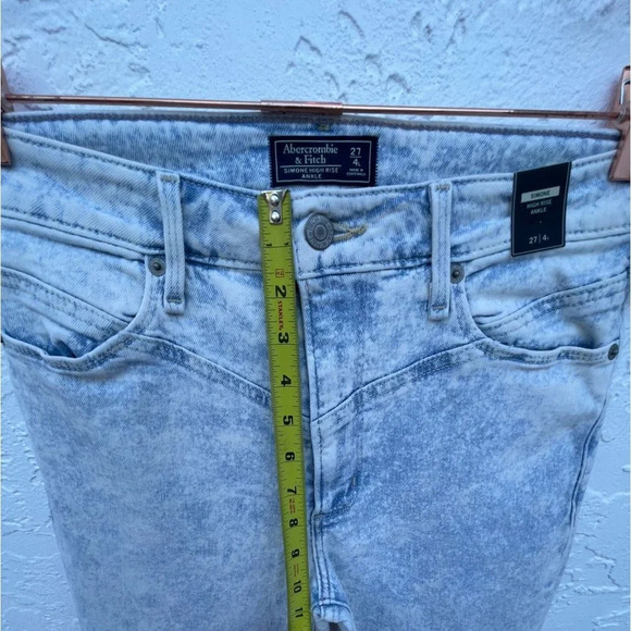 Abercrombie & Fitch Simone Womens High Rise Ankle Skinny Jeans Acid Wash Sz 27 - Picture 8 of 14